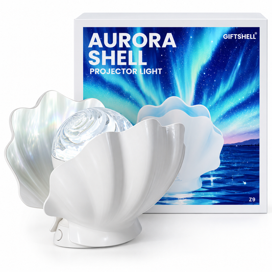 Proyector de aurora boreal con forma de concha